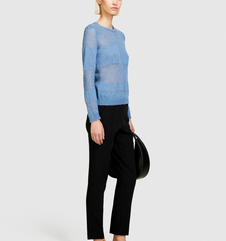 Alpaca blend sweater - women's crew neck sweaters - Light Blue | Sisley image number 2